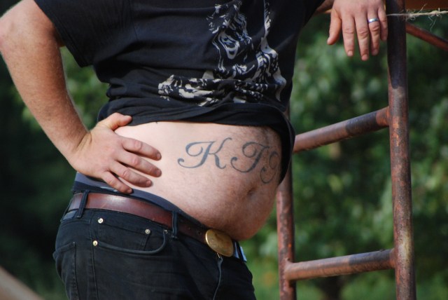 Dave King just had a baby boy, Emerson King, but it's gonna take a while till he loses all this pregnancy weight.