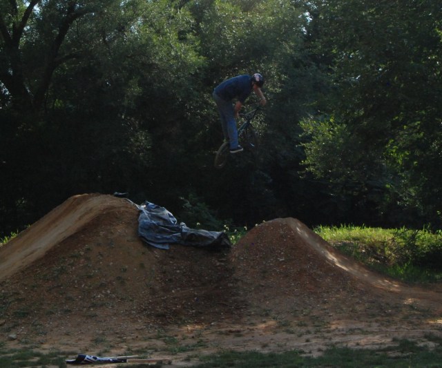 Andrew Fable - cross up one footed 360 over the last set.