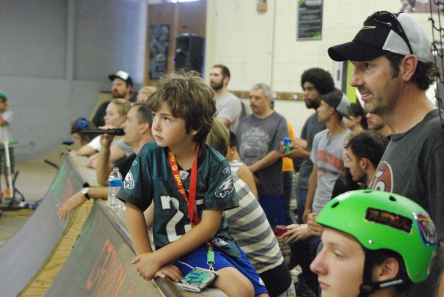 Henry Copelan (6) brought his Dad to watch the action in Expert Park.