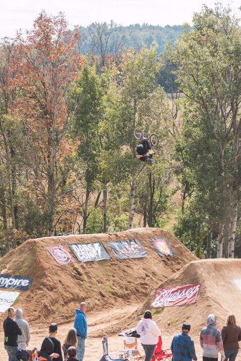Nicholi Rogatkin ended this moto with the day's only front flip over the banger set.  Photo: Eric Silver