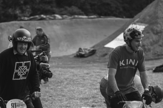 Van Homan and Chris Doyle, legends and smiles at the 2014 TRA Double Cross and Dirt Jump Comp. Photo: Eric Silver